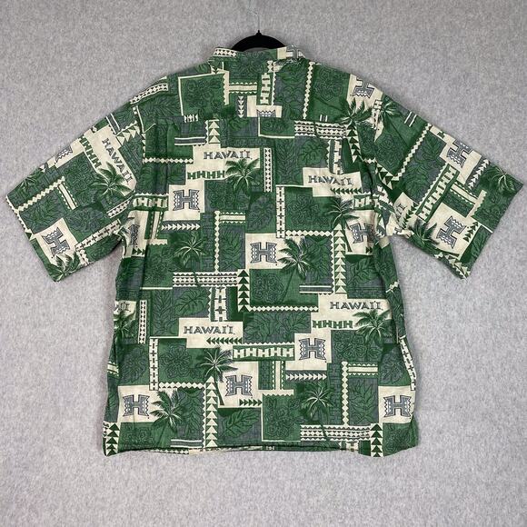 Reyn Spooner Hawaiian Shirt Mens XL University of Hawaii Short Sleeve Button Up - Picture 5 of 7